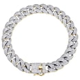 thumbnail image 2 of 10K Yellow Gold 14mm Diamond Solid Miami Cuban Bracelet 9.50" Pave Link 7.75 CT., 2 of 8