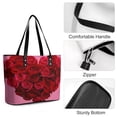 thumbnail image 4 of Valentine's Day Roses Heart Woman Leather Handbags Large Tote Bag Fashion Portable Handbags With Zipper, 4 of 7