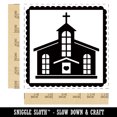 thumbnail image 2 of Holy Chapel Church Silhouette on Scalloped Square Border Self-Inking Rubber Stamp Ink Stamper - Red Ink - Large 1-1/2 Inch, 2 of 7