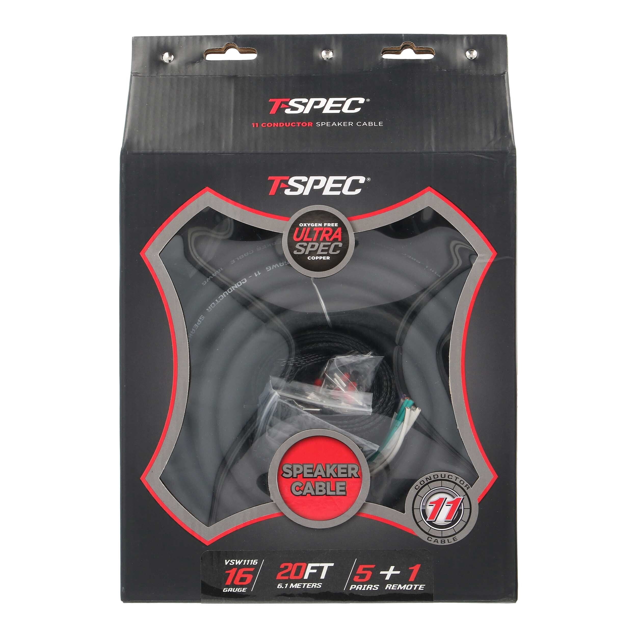 T-Spec VSW1116 20ft. 16 Gauge 11 Conductor Flexible  OFC Speaker Cable