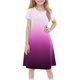 thumbnail image 3 of Girls 2025 Summer Dresses Gradient Short Sleeve Casual Dress Soft and Comfortable A-Line Dress for Everyday Wear ,Sie:120, 3 of 7