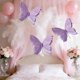 thumbnail image 4 of Flores para la Decoración Mariposas Velos Flor Ventana Decoración Flor Boda Fiesta Patio Al Aire Libre Decoración Escena Disposición 32x30cm Papel Rosa Mariposa Fiesta Decoraciones, 4 of 6