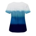 thumbnail image 3 of Up to 65 off!Lolmot Scrubs for Women Tye-Dye Print Short Sleeve T Shirt Gradient Nursing Working Uniform Tops V-Neck Blouse Comfy Scrub Shirt with Pockets, 3 of 3