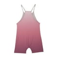 thumbnail image 5 of Lenpel Girls' Rompers Loose Spaghetti Strap V Neck Sleeveless Gradient Short Jumpsuits with Pockets Casual Summer Clothes, 5 of 6