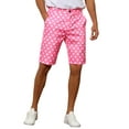 thumbnail image 4 of INSPIRE CHIC Men's Shorts Polka Dots Flat Front Summer Chino Golf Shorts 38 Pink, 4 of 6