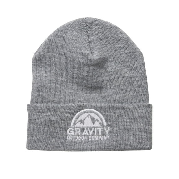Gravity Outdoor Co. Cuffed Winter Beanie - Grey/White