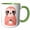 Green/White, variant on 3drose, Silly Funny Pink Sloth Drinking a Cup of Hot Coffee Cartoon, 11oz Mug