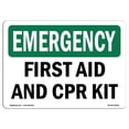 thumbnail image 1 of SignMission OS-EM-A-1218-L-10366 12 x 18 in. OSHA Emergency Sign - First Aid & CPR Kit, 1 of 1