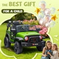 thumbnail image 6 of Okybaby 12V Kids Ride on Truck Car with Parents Remote,Electric Power Ride on Toy Car with LED Light,USB/TF Slot,Bluetooth,MP3,Ride on Truck Car for Kids Aged 3+,Green, 6 of 7