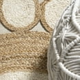 thumbnail image 3 of JONATHAN Y ANSA 6' Round Area Rug, Skye Two-Tone Jute Circle Border - Cream/Natural, RNF113A-6R, 3 of 5