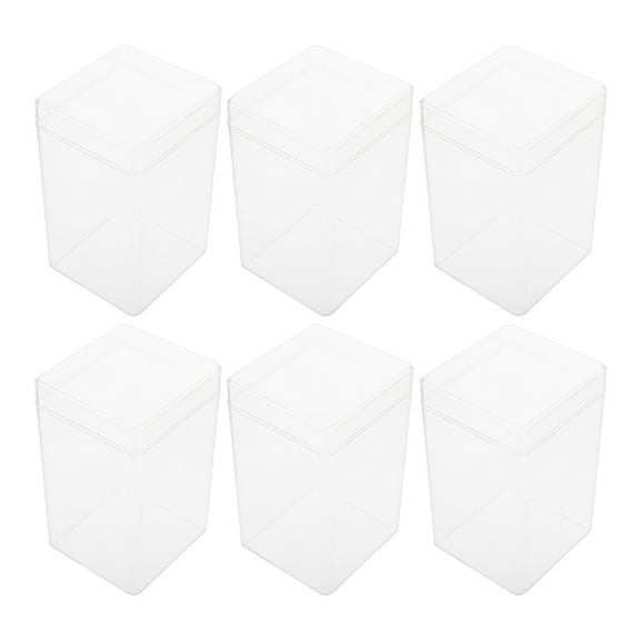 GETAJGHSD 6Pcs Acrylic Clear Display Cases for Figurine Collection Containers