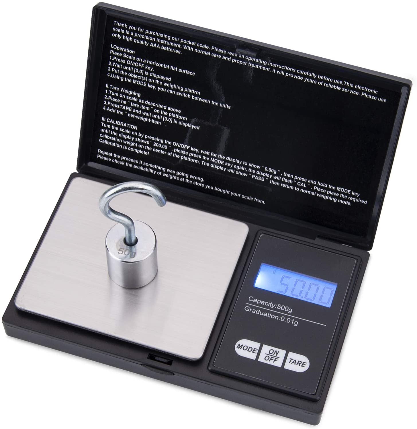 Gram Scale,Digital Pocket Scale,Multifunction Mini Scale500g 0.01,Tare