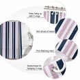 thumbnail image 6 of Navy Blue Pink Striped Waterproof Fabric Shower Curtain,Modern Minimalist Ombre Lines Waterproof Fabric Shower Curtain for Bathroom Curtains Bathtubs Hotel Shower Curtains with 12 Hooks Stall 54x78in, 6 of 8