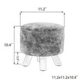 thumbnail image 5 of Homebeez Round Fabric Padded Ottoman Foot Rest Stool Wood Sofa Change Shoes Stool,Colorful, 5 of 5