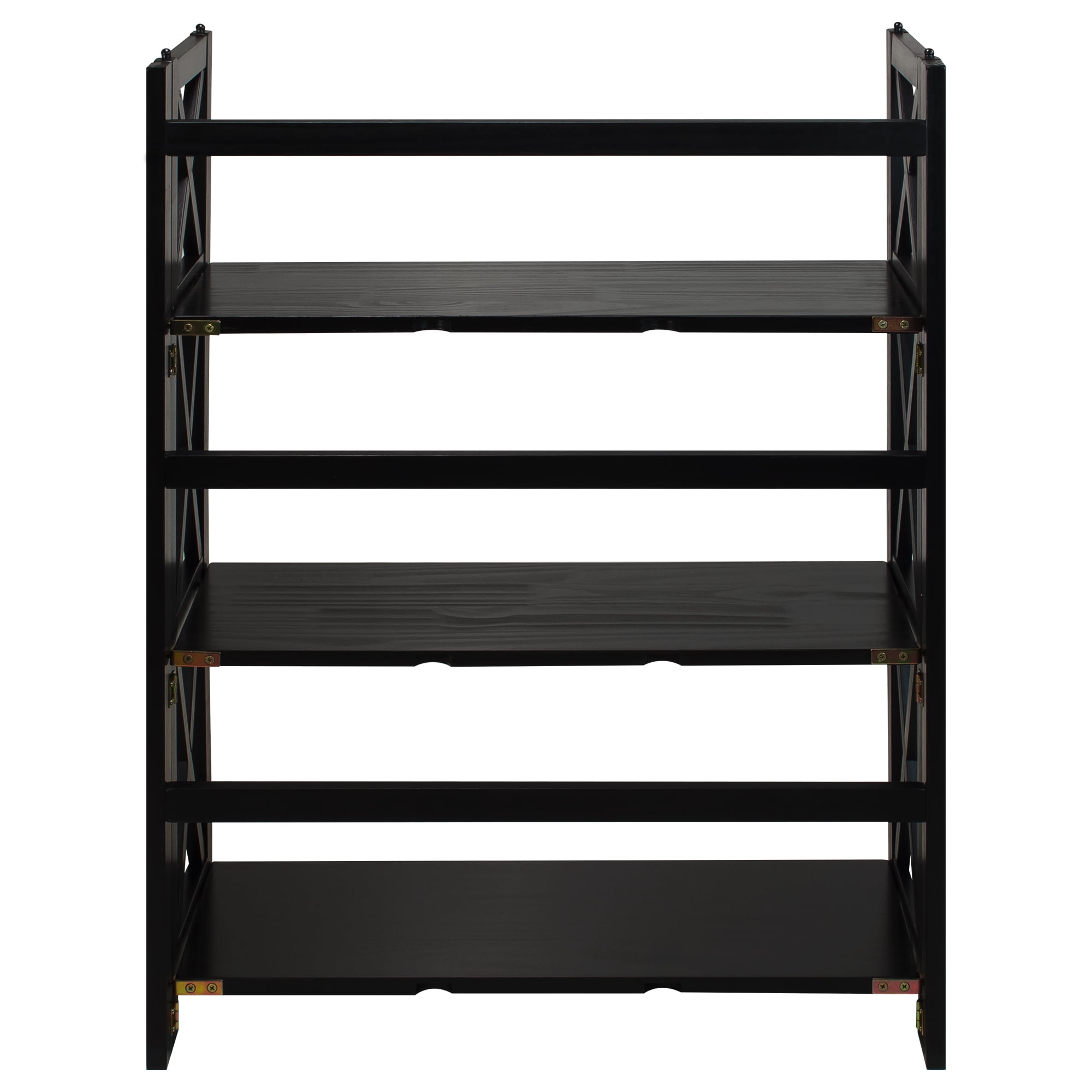 Casual Home Montego 3-Shelf Folding Bookcase -Black
