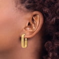 thumbnail image 4 of 14K Polished Oval Omega Back Hoop Earrings, 4 of 4