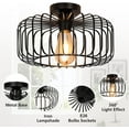 thumbnail image 3 of DONGPAI Ceiling Light Fixture with LED Bulb, 11.8" Black Flush Mount Ceiling Light, Industrial Kitchen Lighting Fixtures Ceiling for Hallway Bedroom Farmhouse, Round Metal, 3 of 7