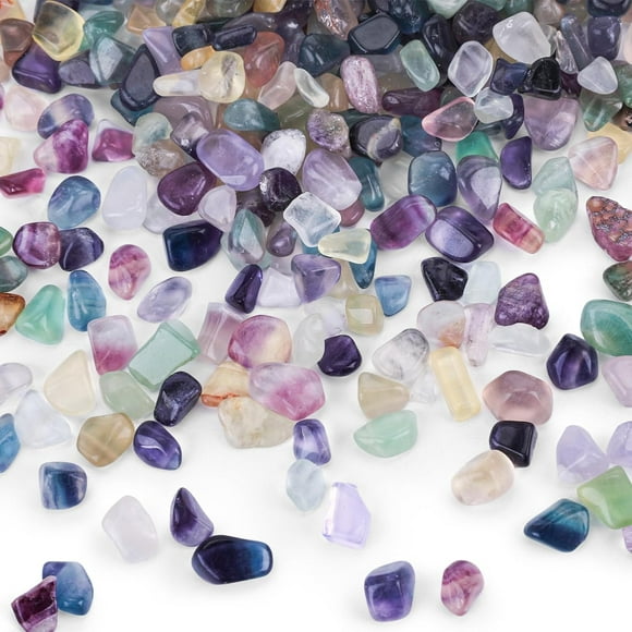 PinesC Quartz Stones Assorted, Tumbled Chips Stone 1LB Crushed Crystal Natural Rocks Assorted Stone for Home Decoration Vases Plants Succulents Cactus Fluorite