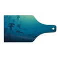 thumbnail image 2 of Sea Animals Cutting Board, Hammerhead Shark Scan Ocean Dangerous Predator Wild Nature Illustration, Decorative Tempered Glass Cutting and Serving Board, Wine Bottle Shape, Navy Blue, by Ambesonne, 2 of 5