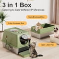 thumbnail image 3 of Stainless Steel Litter Box with Lid, XL Extra Large Litter Box, Enclosed Top Entry Metal Litterbox for Big Cat, Easy Cleaning, Anti-Leakage & High Sided with Mat, Aisle & Scoop, Green, 3 of 8