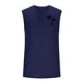 thumbnail image 3 of Ecqkame Men's Lightweight Tank Tops Running Work Out Shirt Pullover Round Neck Sleeveless Tops A-Navy XXXL, 3 of 5