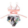 thumbnail image 4 of Women Criss Cross High Waisted String Floral Printed 2 Piece Bathing Swimsuit, 4 of 6