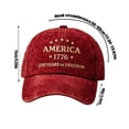 thumbnail image 2 of Evdexr 250 Anniversary USA Hat Adjustable 1776 - 2026 Patriotic Trucker Hat Denim Baseball Cap Men's Baseball Caps Red, 2 of 5