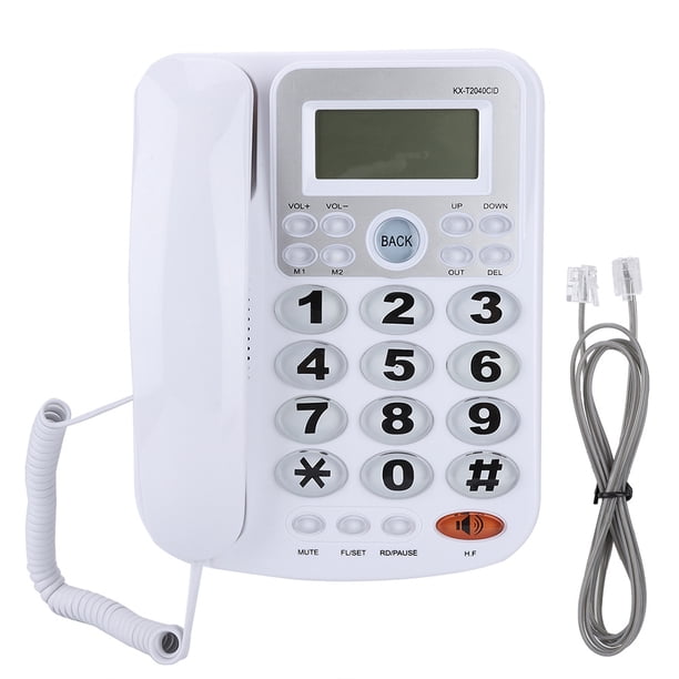 Teléfono fijo con cable teléfonos con cable para el hogar Teléfono con cable de doble puerto Pantalla LCD Teléfono con cable con identificador de llamadas para