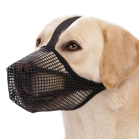 LEUCHTEN Dog Muzzle, Soft Mesh Covered Muzzles For Small Medium Large Dogs, Poisoned Bait Protection Muzzle With Adjustable Straps