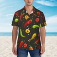thumbnail image 2 of Fotbe Chili2 Camisa Hawaiana para Hombre Unisex – Camisa Casual de Verano con Botones de Manga Corta de Algodón y Lino,XX-Large, 2 of 7
