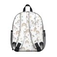 thumbnail image 3 of Unicorn and Heart White Pattern Backpack for School, Cute School Bag with Adjustable Shoulder Straps and Padded Back, 13.8"x11.4"x6", 3 of 5