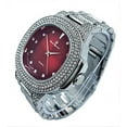 thumbnail image 6 of Bling'ed Out King and Queen Hip Hop Watch Set Perfect for Power Couples to Flaunt On and Off The Dance Floor - ST10325/ST10364 His&Hers (SLV Blood Red), 6 of 8