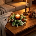 thumbnail image 5 of 1pcs Christmas Candle Rings Wreath Simulated Flower Candle Rings Centerpiece For Home Dining Tables Wedding Decorations Party Decorations, 5 of 6