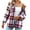 Claret, variant on Lovskoo Women's Plaid Shacket Jacket Flannel Long Sleeve Button Down Shirts Coats with Side Pockets Khaki