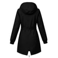 thumbnail image 5 of thefmos Women's Fall Winter Collared Long Sleeve Hooded Zip Up Coat Casual Basic Outwear Windbreaker Solid Color Jacket for Women Trendy Fashion Everyday Work Outdoor Sports, Black M, 5 of 7