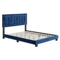 thumbnail image 5 of Boyd Sleep Pisa Blue Velvet Full Size Fully Upholstered Platform Bed Frame with Adjustable Headboard, 5 of 14