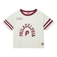 thumbnail image 4 of Women's Mitchell & Ness  Cream Philadelphia Phillies Cooperstown Collection Cropped Yoke T-Shirt, 4 of 7