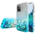 thumbnail image 2 of Cute Phone Case for Galaxy A12 Case w[Temper Glass] Liquid Glitter Bling Diamond Shock Proof Girls Women For Galaxy A12 - Clear/Aqua, 2 of 5
