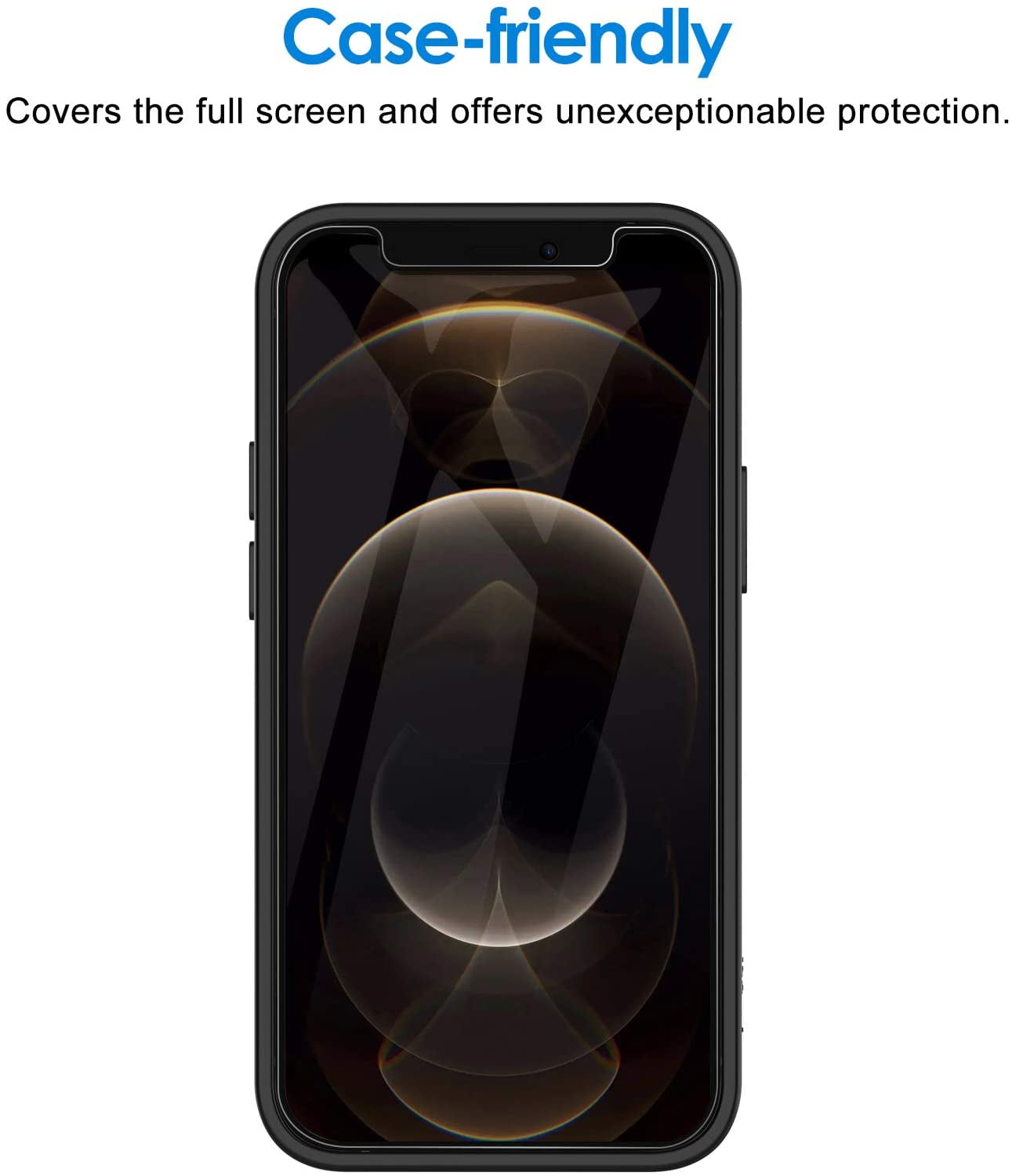 JETech Privacy Skärmskydd för iPhone 12 Pro 6,1 Tum med Kameralinsskydd,  Anti Spy Screen Protector Privat Härdat Glas Film, 2-Pack Varje
