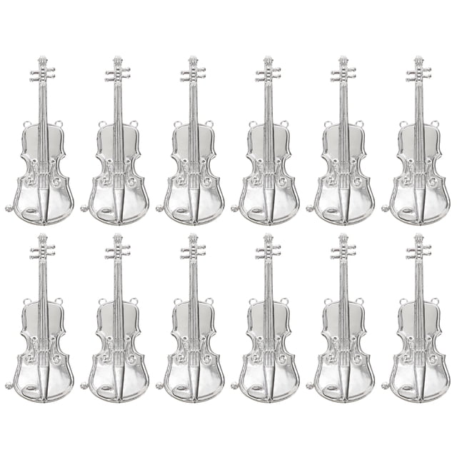 Shisuyan Modèles d'Instruments de Musique Violon Argent 12 Pcs 5.9x1.97x0.39 Po