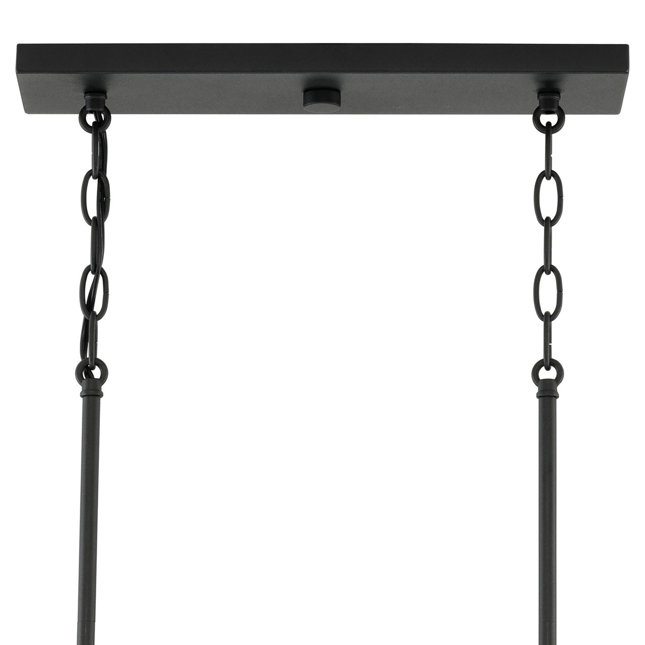 Briarwood Collection Five-Light Textured and Cerused Black Farmhouse Style Linear Island Chandelier Light