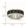 thumbnail image 2 of 8mm Stainless Steel Brushed Polished Black Ip Textured Ring - Size 12.5, 2 of 2