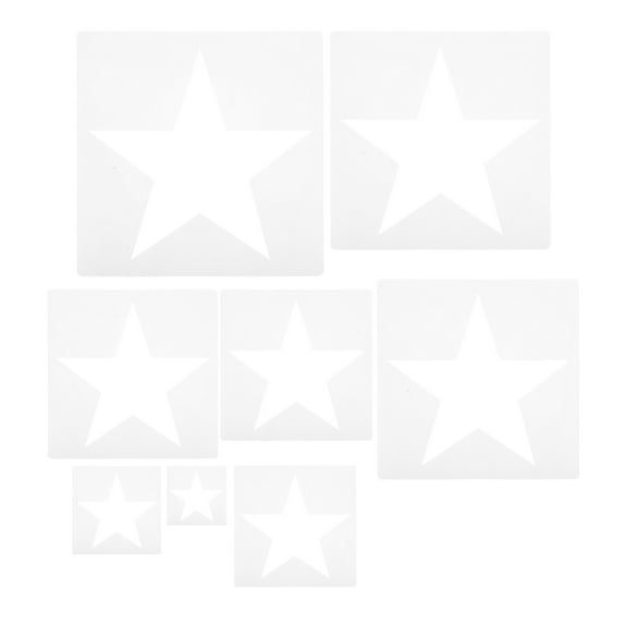 PBPBOX 8pcs Painting Stencils White Reusable For Crafting All Skill Levels Decoration