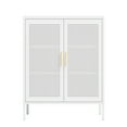 thumbnail image 3 of Tcbosik Metal Storage Cabinet with 2 Doors, Accent Cabinet with Adjustable Shelves, Buffet Sideboard for Kitchen, Living Room, Dining Room, White, 3 of 7