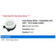 thumbnail image 2 of Front Blower Motor - Compatible with 2007 - 2012 Dodge Caliber 2008 2009 2010 2011, 2 of 3