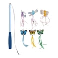 thumbnail image 1 of piezas de juguetes con borlas para gatos, juego de persecución, ejercicio, varita de mariposa multifuncional para gatos y gatitos, 1 of 15