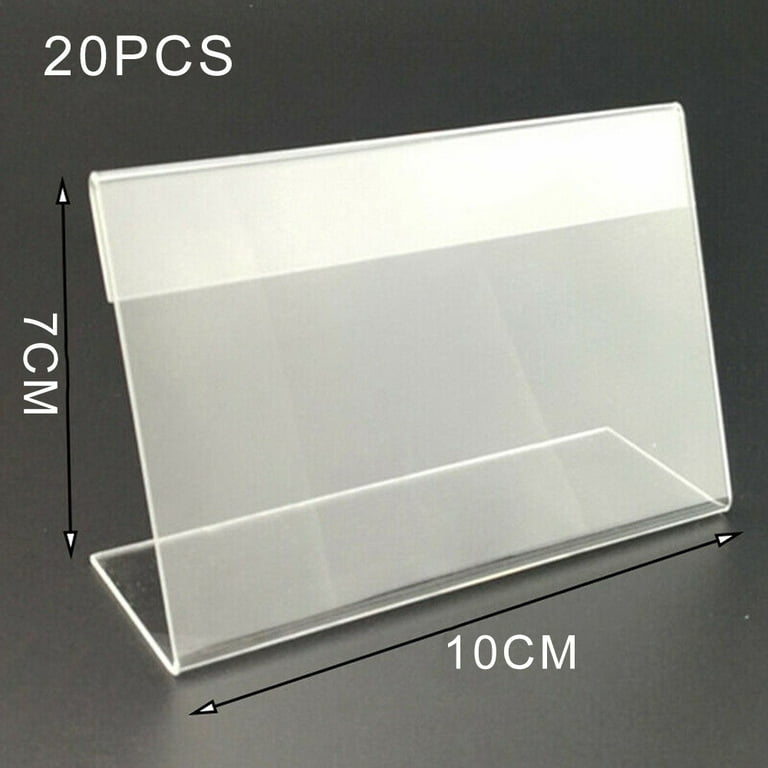 20x Mini Acrylic Sign Display Holder Price Name Card Tag Label Stand  Bracket 