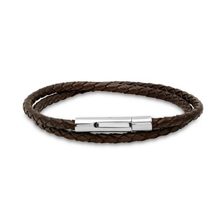 Hmy Jewerly Brown Leather Braided Wrap Bracelet