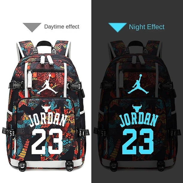 Nba Jordan Backpack Bulls Backpack Casual Travel Basketball Sports ...