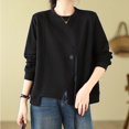 thumbnail image 6 of FRSASU Women's fashionable and comfortable Winter Crew Neck Long Sleeve Loose Pullovers Casual office Lady Tops Black, 6 of 8